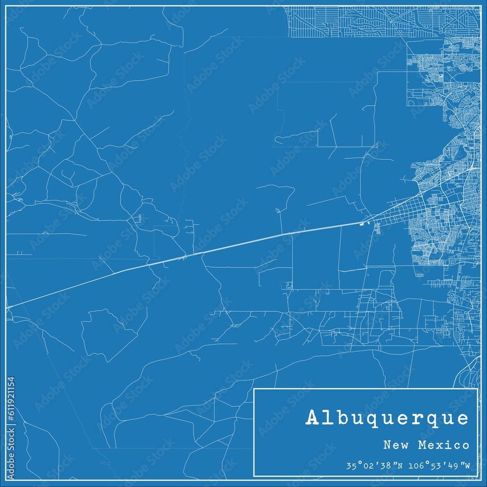 Blueprint US city map of Albuquerque, New Mexico. Blueprint US city map of Albuquerque, New Mexico.