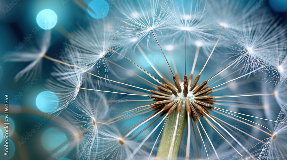 Floating Wishes: A Symphony of Dandelion Seeds. Generative AI Floating Wishes: A Symphony of Dandelion Seeds. Generative AI