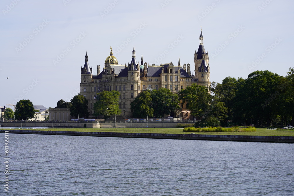 anorama vom Schloss am Schweriner Innensee, Schwerin, Mecklenburg-Vorpommern, Deutschland