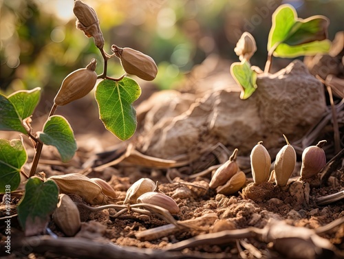 Mature Peanut Plant Pods - AI Generated photo