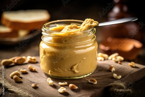 Homemade Peanut Butter in a Jar - AI Generated
