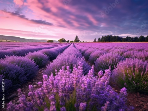 Field of Sweet Lavender Flowers - AI Generated