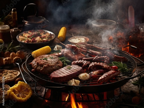 Festive Barbecue Scene on Labor Day - AI Generated
