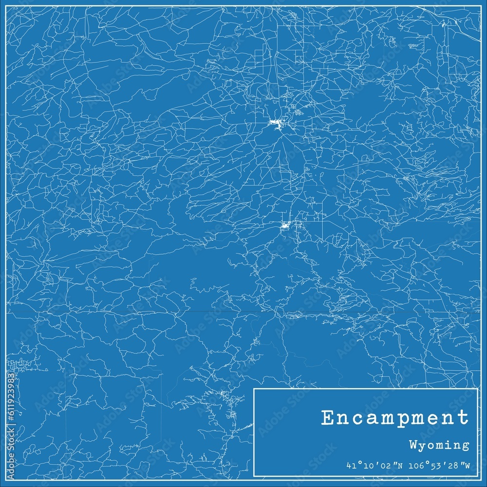 Blueprint US city map of Encampment, Wyoming. - obrazy, fototapety, plakaty 
