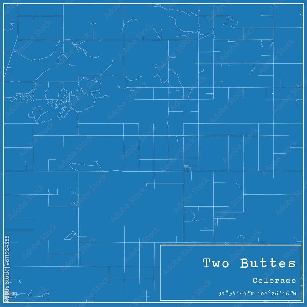 Blueprint US city map of Two Buttes, Colorado. Blueprint US city map of Two Buttes, Colorado.