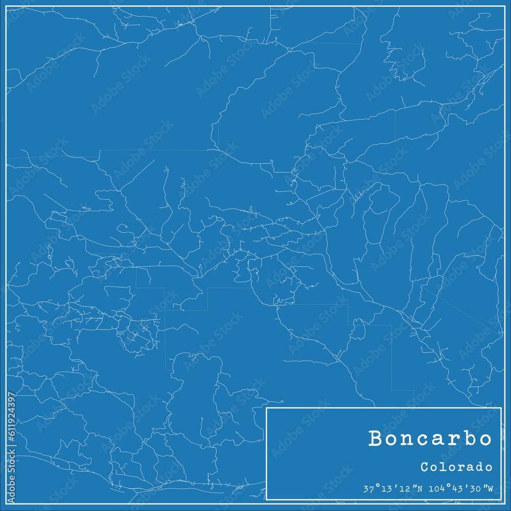 Blueprint US city map of Boncarbo, Colorado. Blueprint US city map of Boncarbo, Colorado.