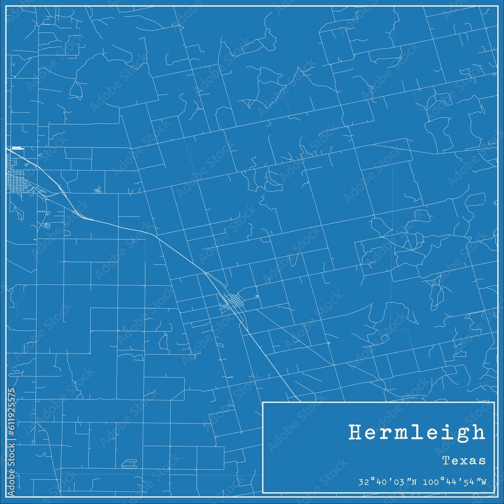 Blueprint US city map of Hermleigh, Texas. Blueprint US city map of Hermleigh, Texas.