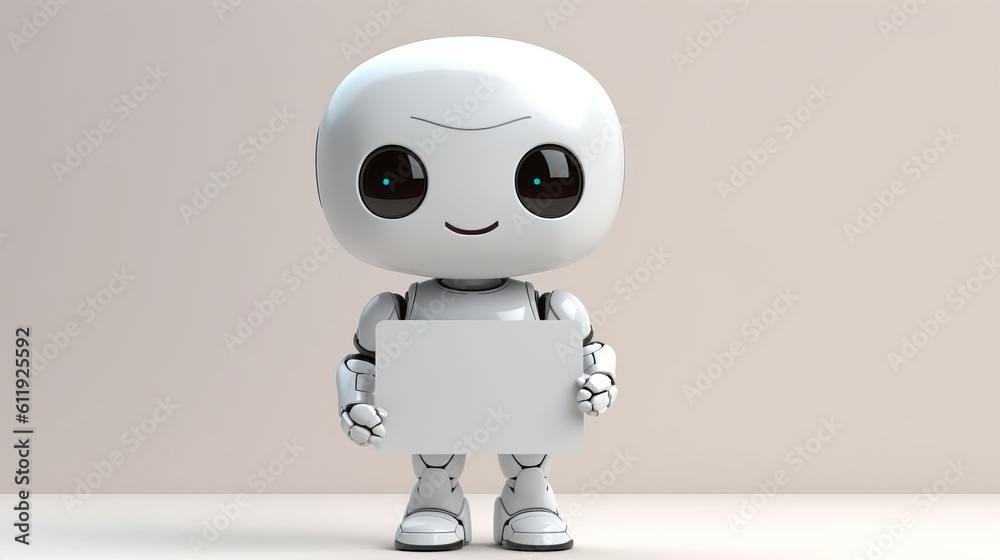 robot holding a blank poster with a letter, illustration Generative AI
robot holding a blank poster with a letter, illustration Generative AI