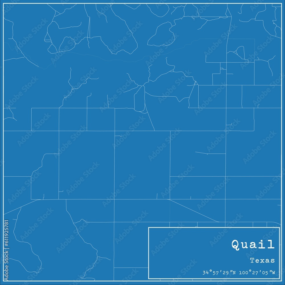 Fototapeta premium Blueprint US city map of Quail, Texas.