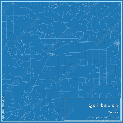 Blueprint US city map of Quitaque, Texas.