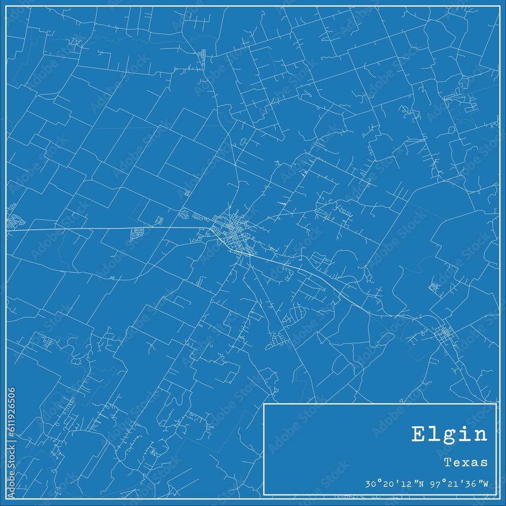 Blueprint US city map of Elgin, Texas. Blueprint US city map of Elgin, Texas.