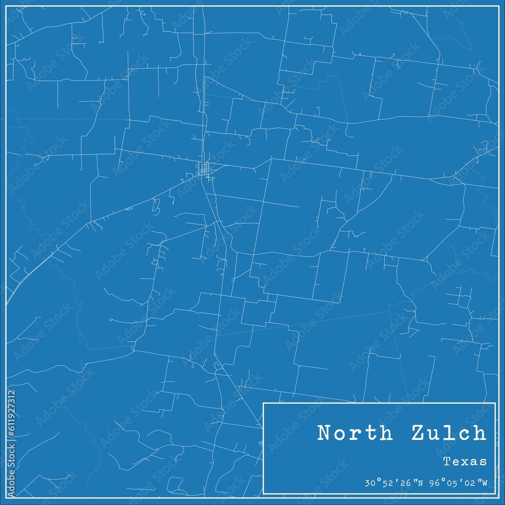 Fototapeta premium Blueprint US city map of North Zulch, Texas.