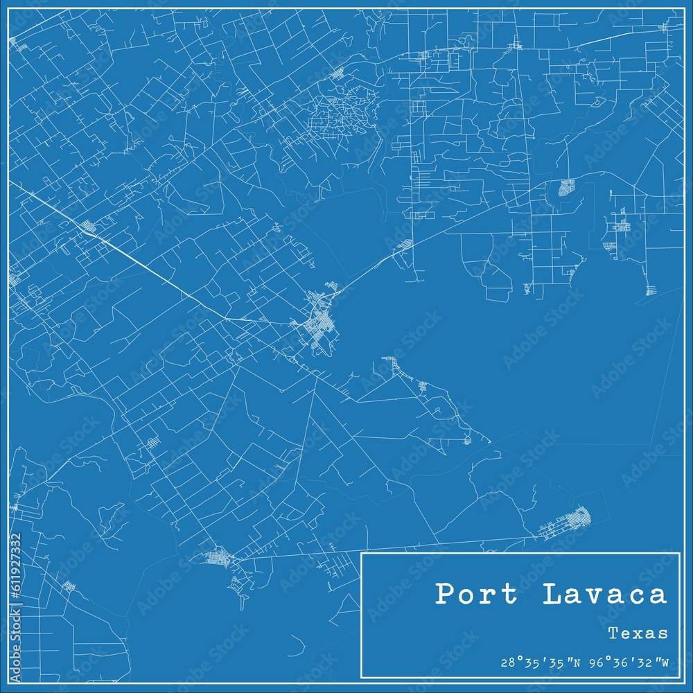Blueprint US city map of Port Lavaca, Texas. Blueprint US city map of Port Lavaca, Texas.