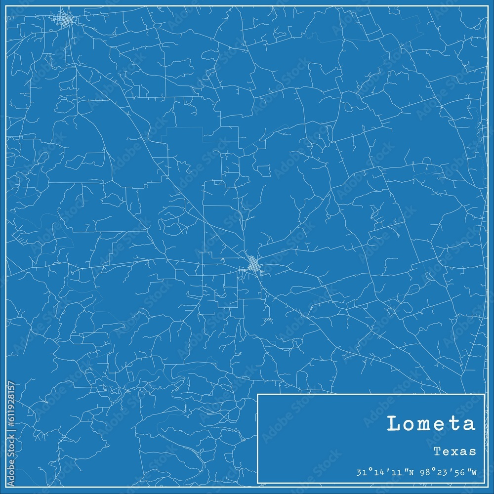 Blueprint US city map of Lometa, Texas. Blueprint US city map of Lometa, Texas.