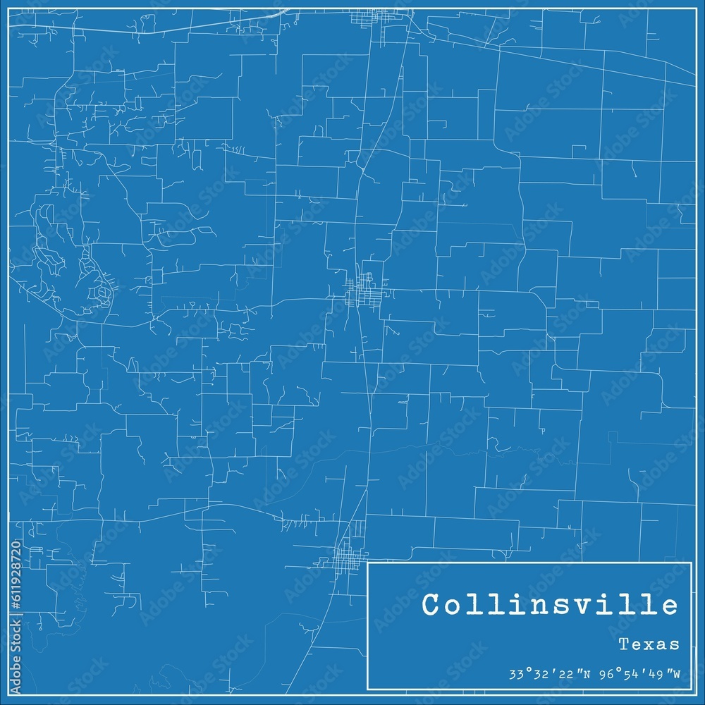 custom made wallpaper toronto digitalBlueprint US city map of Collinsville, Texas.