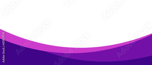 Minimal purple vector background. Dynamic curve purple gradation. Purple wave long banner background