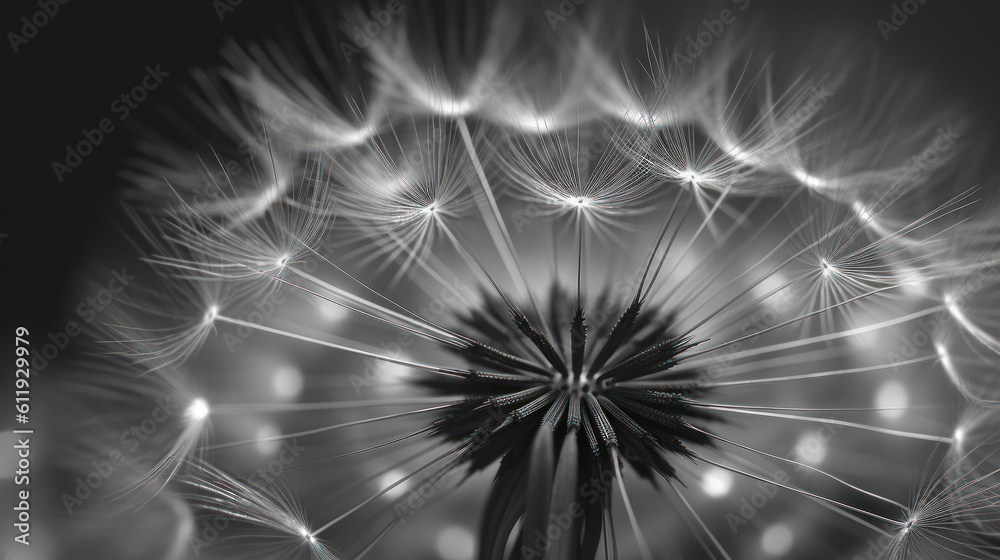 Whispering Dreams: A Captivating Journey of Dandelion Seeds. Generative AI