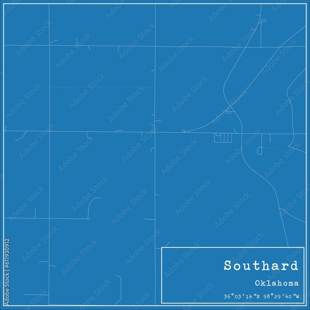 Blueprint US city map of Southard, Oklahoma. Blueprint US city map of Southard, Oklahoma.