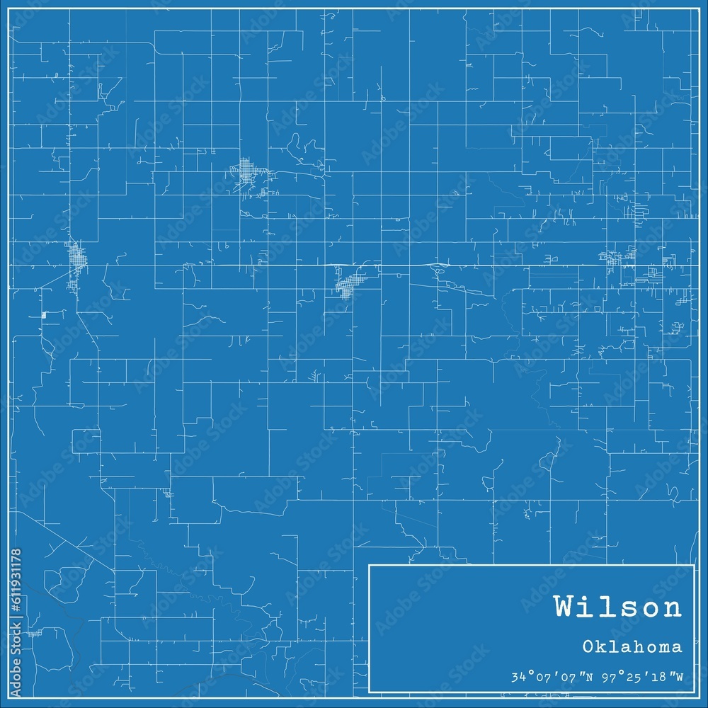 Blueprint US city map of Wilson, Oklahoma. Blueprint US city map of Wilson, Oklahoma.