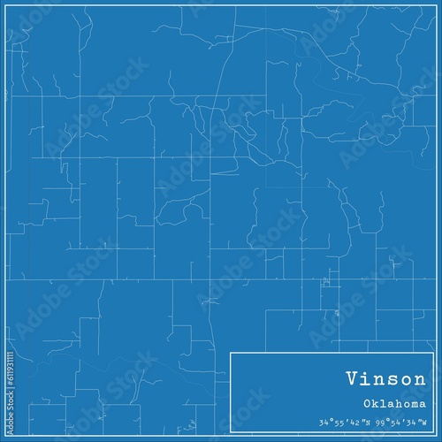 Wallpaper Mural Blueprint US city map of Vinson, Oklahoma. Torontodigital.ca