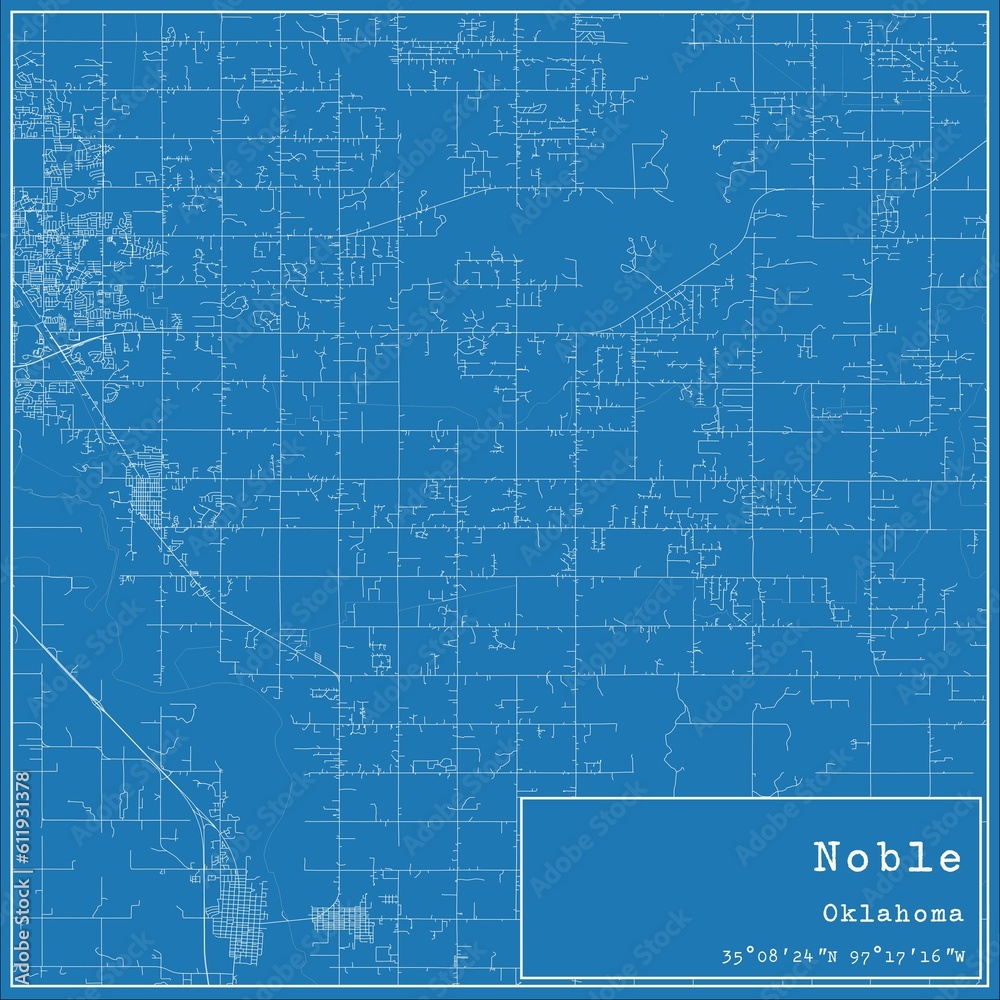 Blueprint US city map of Noble, Oklahoma. Blueprint US city map of Noble, Oklahoma.