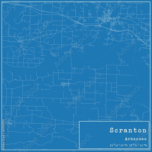 Wallpaper Mural Blueprint US city map of Scranton, Arkansas. Torontodigital.ca