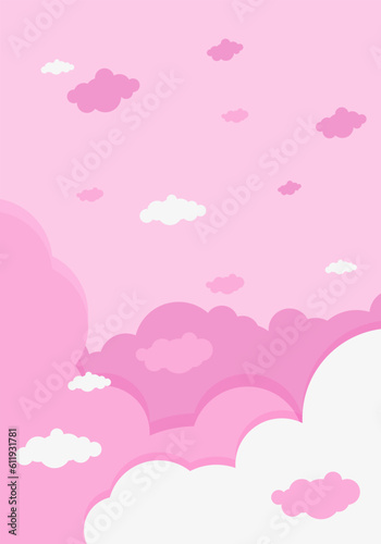 Pink Beautiful Cloud Aesthetic Background
