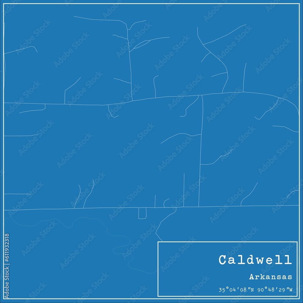Blueprint US city map of Caldwell, Arkansas. Blueprint US city map of Caldwell, Arkansas.