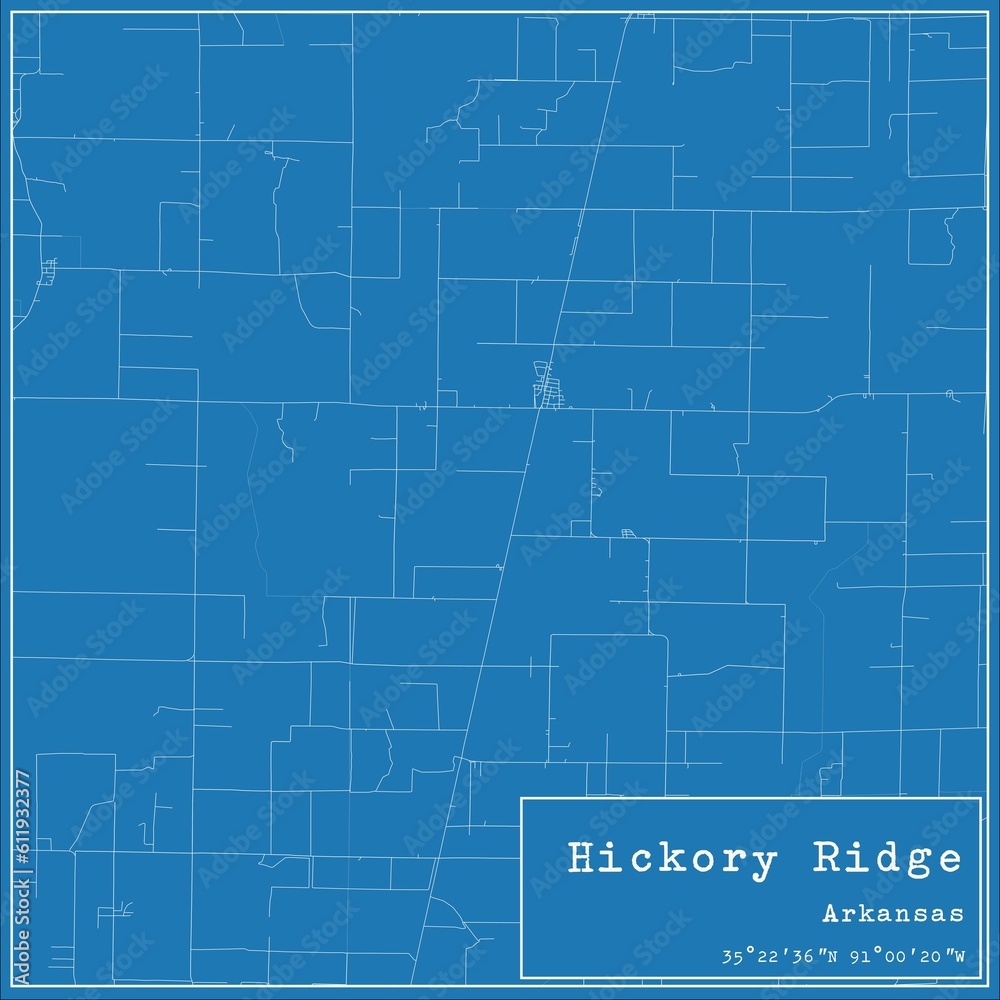 Blueprint US city map of Hickory Ridge, Arkansas. Blueprint US city map of Hickory Ridge, Arkansas.