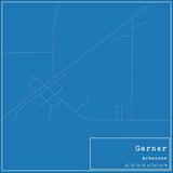 Blueprint US city map of Garner, Arkansas.
