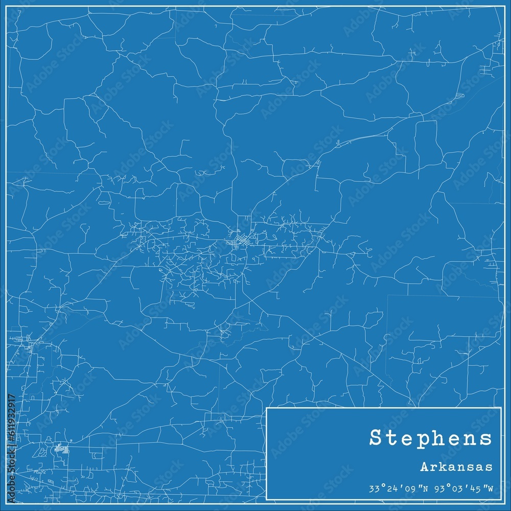 Blueprint US city map of Stephens, Arkansas. Blueprint US city map of Stephens, Arkansas.