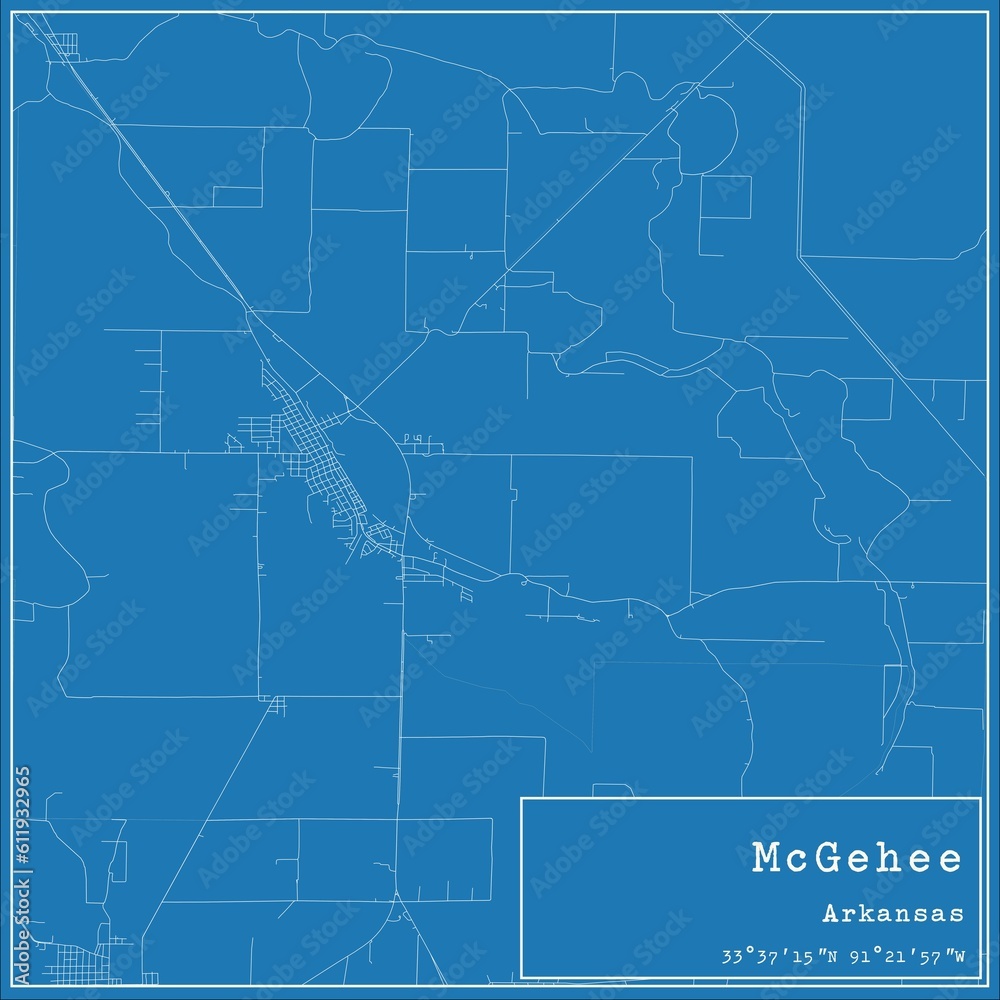 Blueprint US city map of McGehee, Arkansas. Blueprint US city map of McGehee, Arkansas.