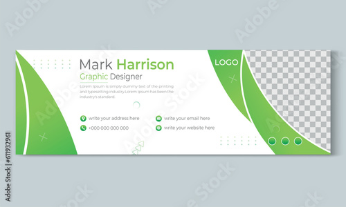 Modern and minimalist email signature or email footer template.Email signature Template Design Email signature template design set.