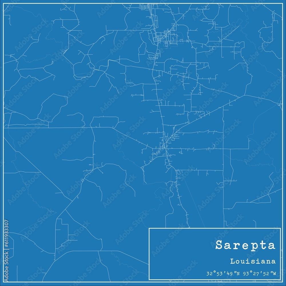 Blueprint US city map of Sarepta, Louisiana. Blueprint US city map of Sarepta, Louisiana.