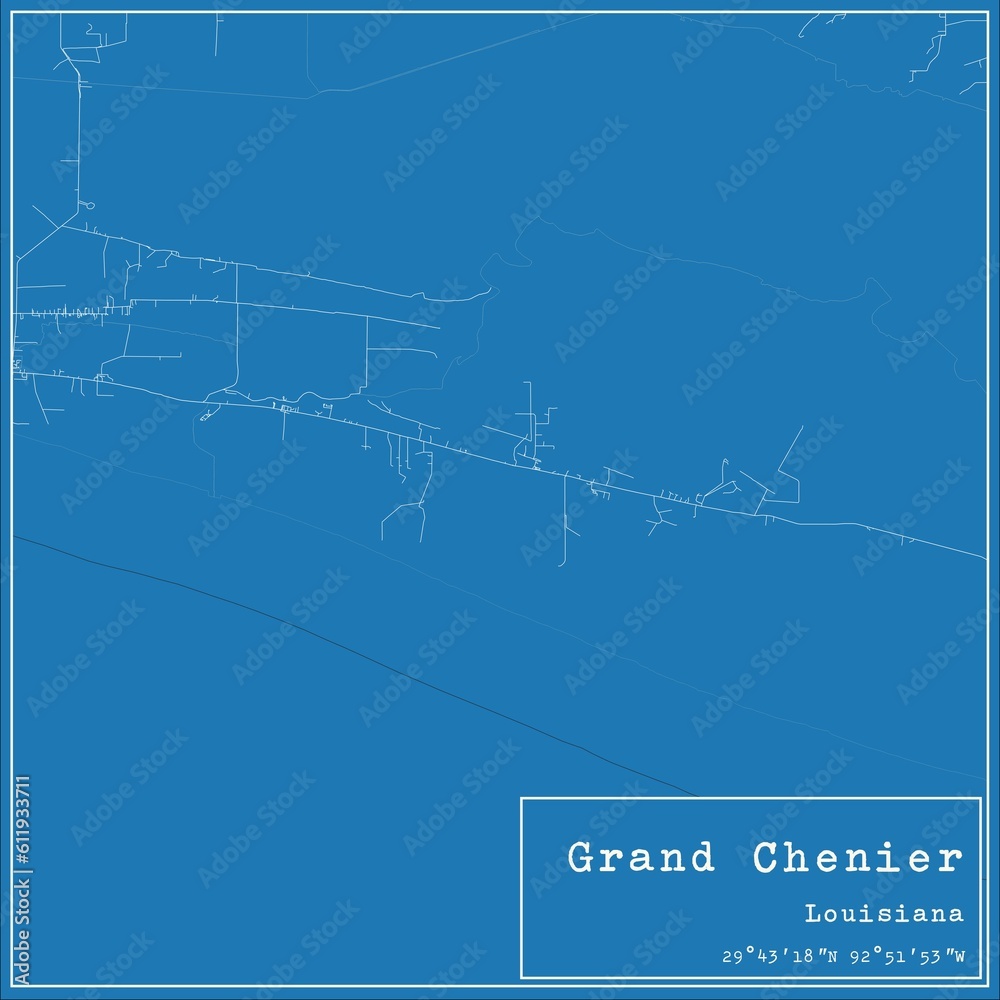 Blueprint US city map of Grand Chenier, Louisiana. Blueprint US city map of Grand Chenier, Louisiana.