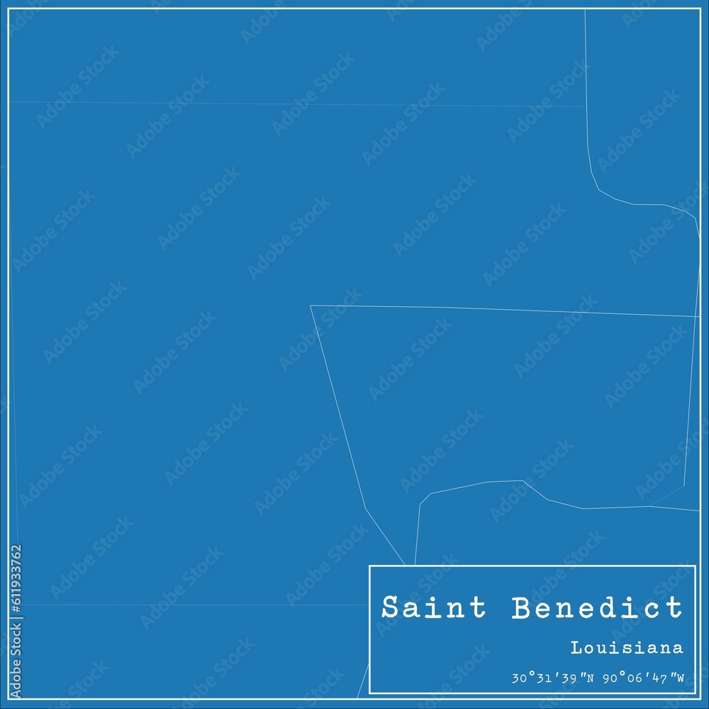 Blueprint US city map of Saint Benedict, Louisiana. Blueprint US city map of Saint Benedict, Louisiana.