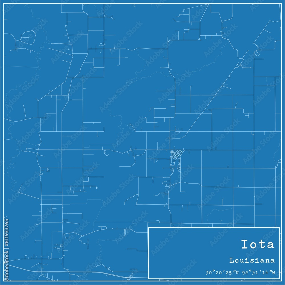 Blueprint US city map of Iota, Louisiana. Blueprint US city map of Iota, Louisiana.
