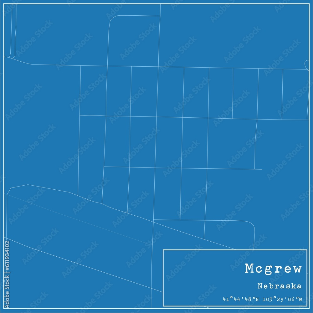 Blueprint US city map of Mcgrew, Nebraska. Blueprint US city map of Mcgrew, Nebraska.