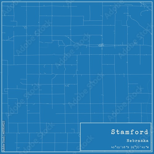 Blueprint US city map of Stamford  Nebraska.