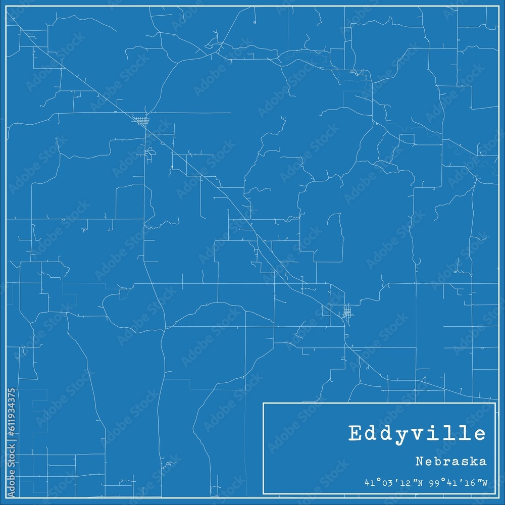 Blueprint US city map of Eddyville, Nebraska. Blueprint US city map of Eddyville, Nebraska.