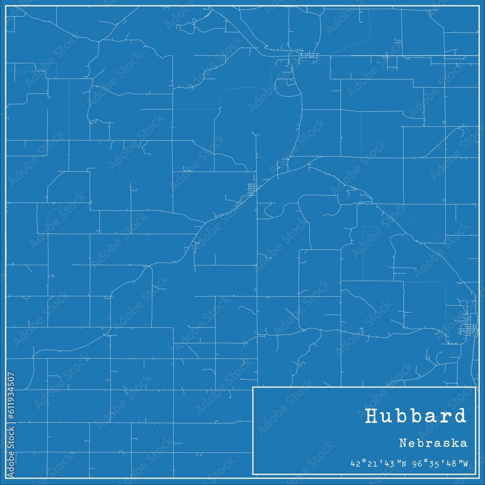Blueprint US city map of Hubbard, Nebraska. Blueprint US city map of Hubbard, Nebraska.