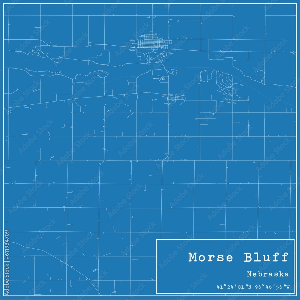 Blueprint US city map of Morse Bluff, Nebraska. Blueprint US city map of Morse Bluff, Nebraska.