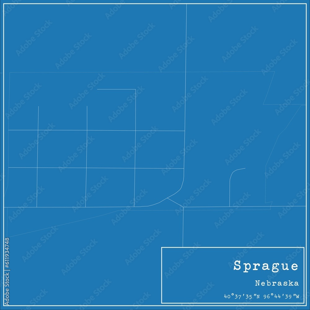 Blueprint US city map of Sprague, Nebraska. Blueprint US city map of Sprague, Nebraska.