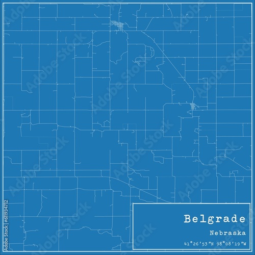 Blueprint US city map of Belgrade  Nebraska.