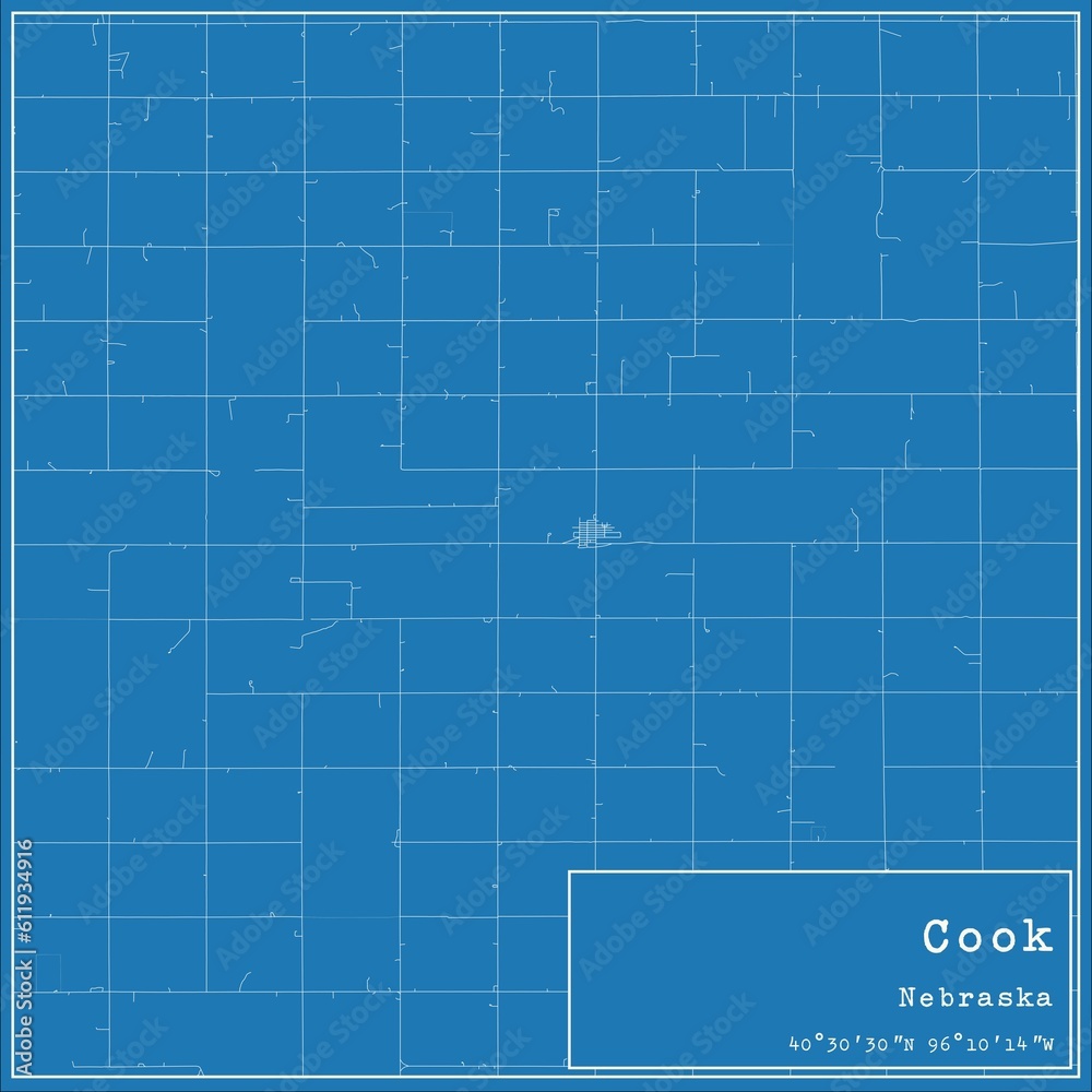 Blueprint US city map of Cook, Nebraska. Blueprint US city map of Cook, Nebraska.