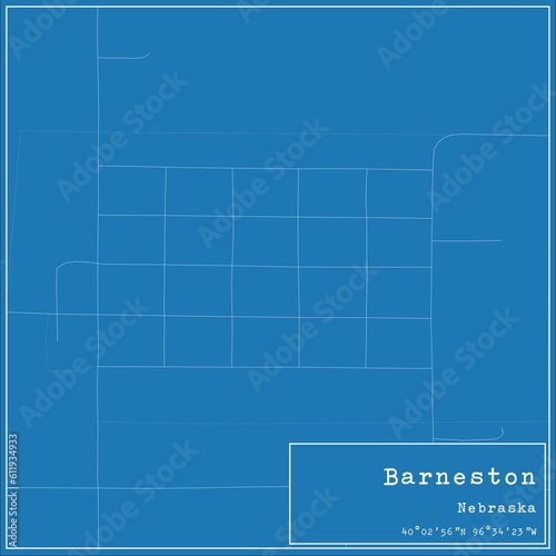 Blueprint US city map of Barneston, Nebraska. © Rezona