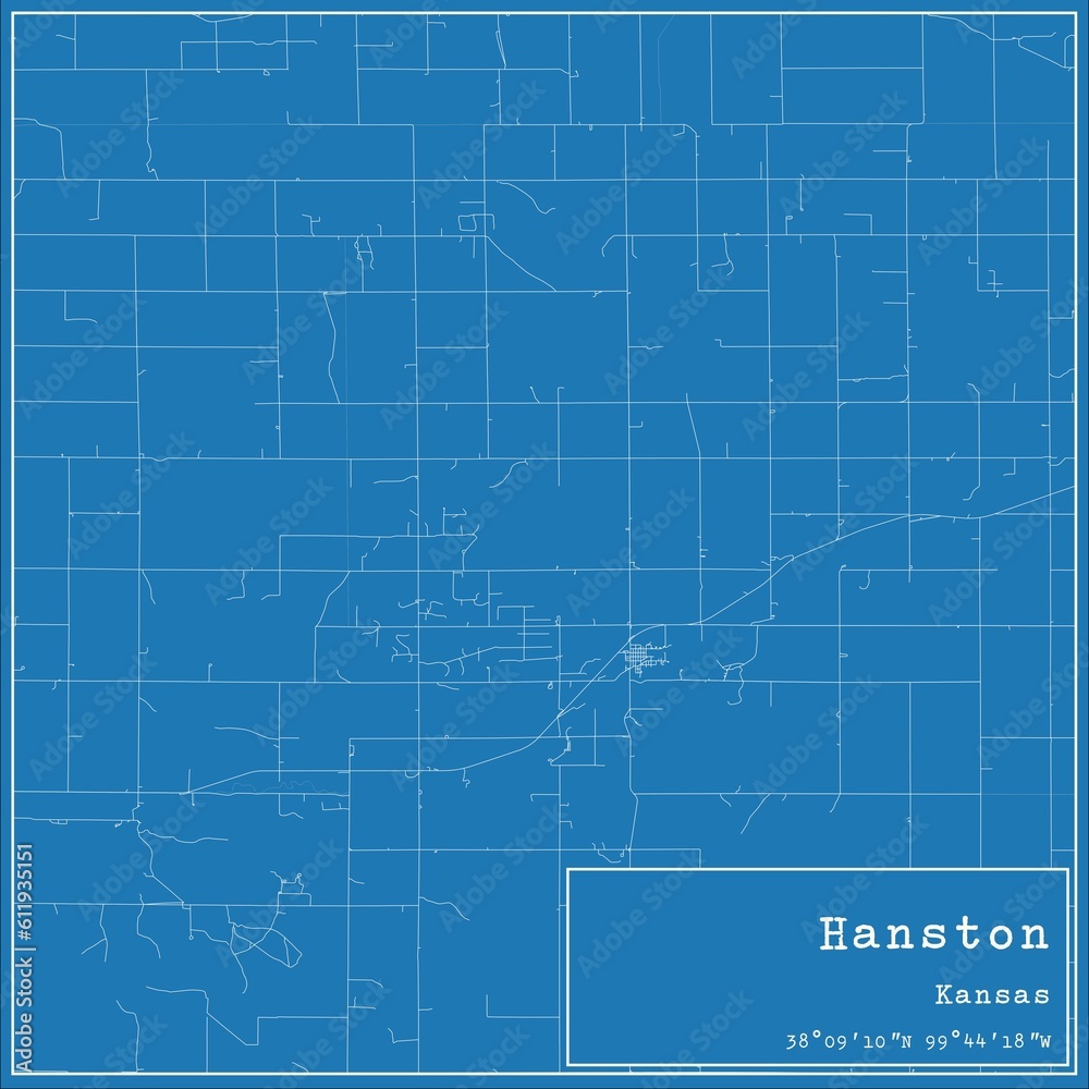 Blueprint US city map of Hanston, Kansas. Blueprint US city map of Hanston, Kansas.