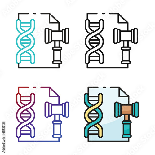 DNA test law icon design in four variation color