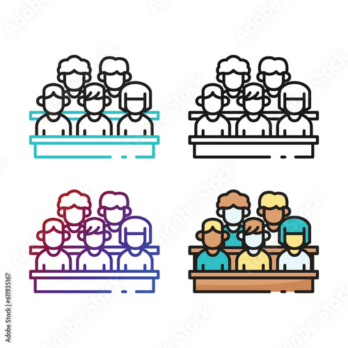 Protester icon design in four variation color