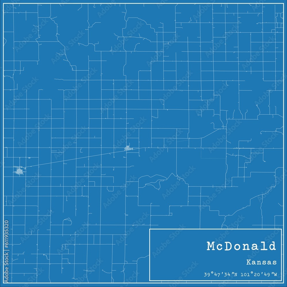 Blueprint US city map of McDonald, Kansas. Blueprint US city map of McDonald, Kansas.
